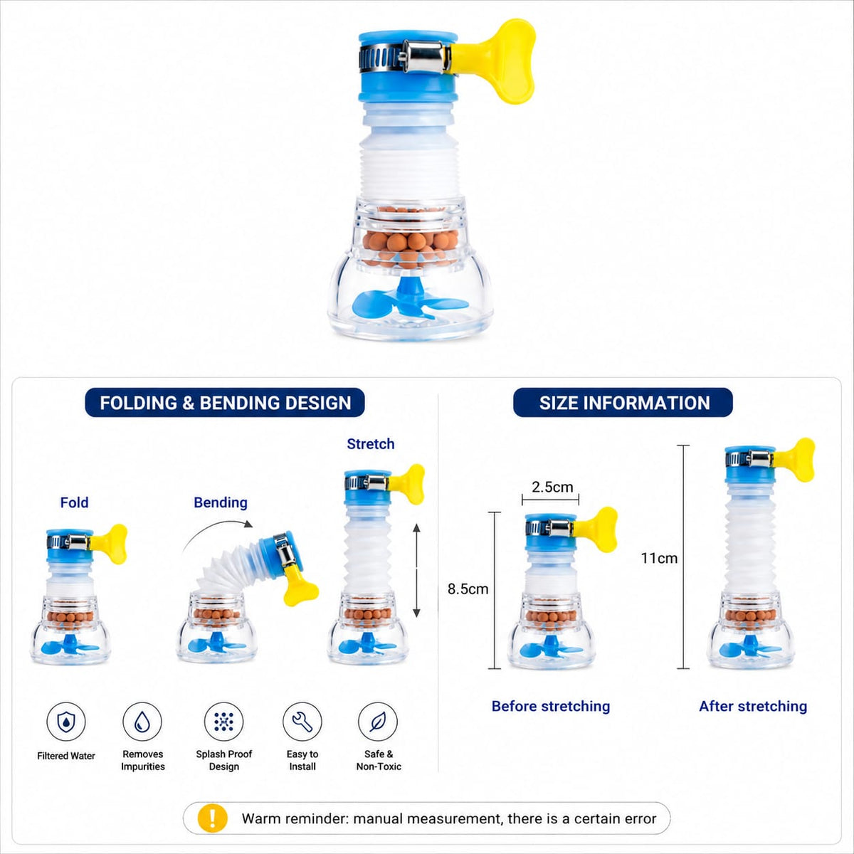 360° Flexible Faucet Extender with Filter