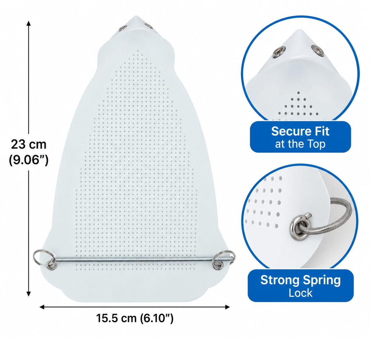 Premium Teflon Iron Soleplate Cover | Heat Resistant Non-Stick Iron Protector with Secure Spring Lock