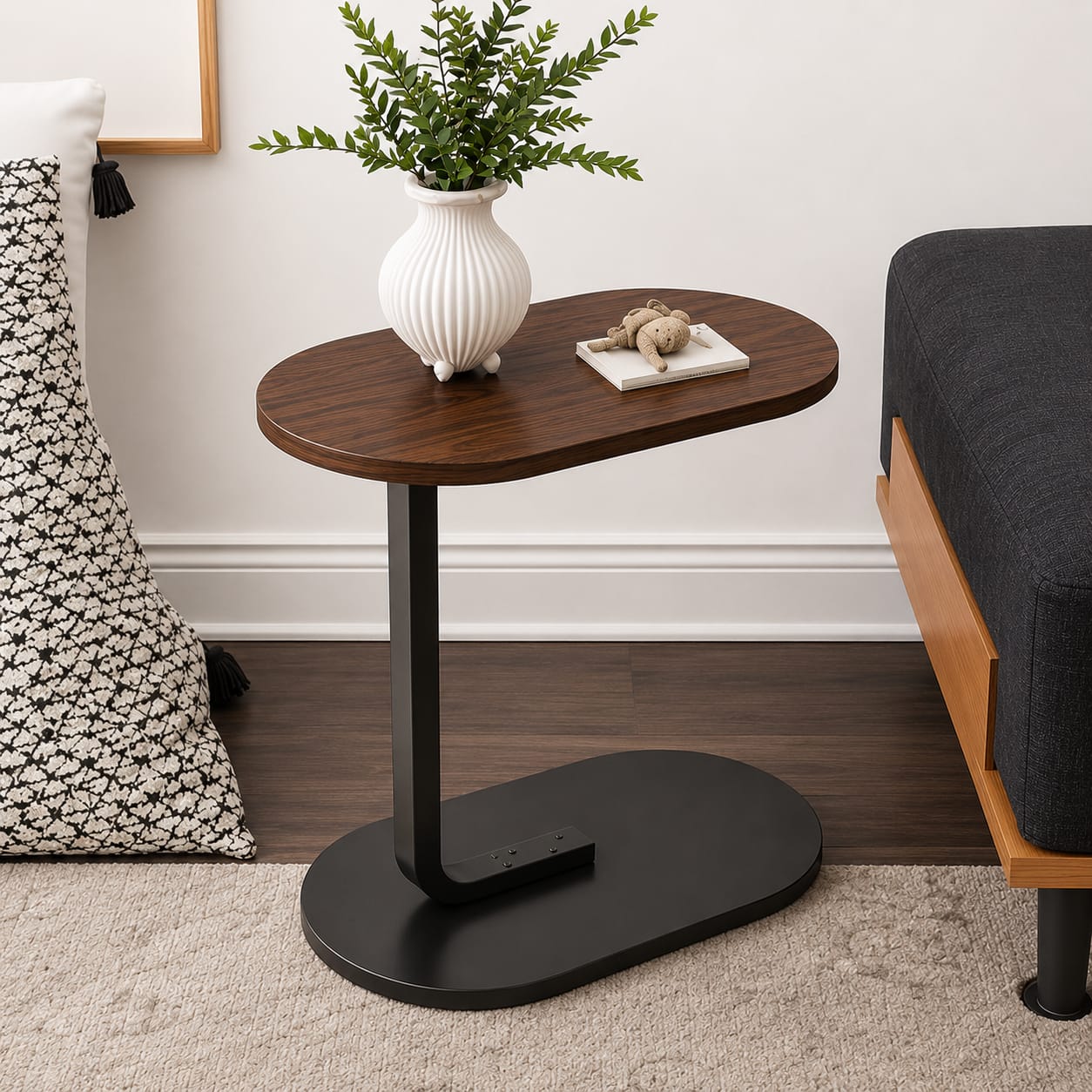 Modern C-Shaped Side Table