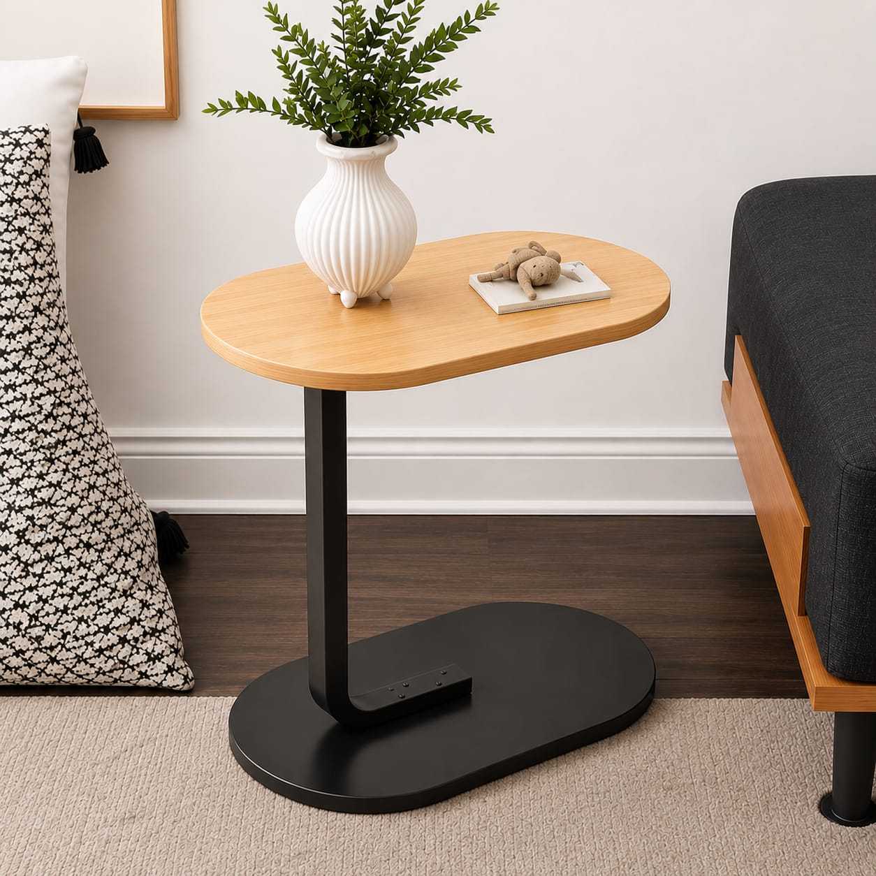 Modern C-Shaped Side Table