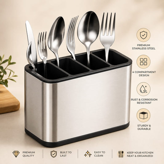 Stainless Steel Cutlery Bucket