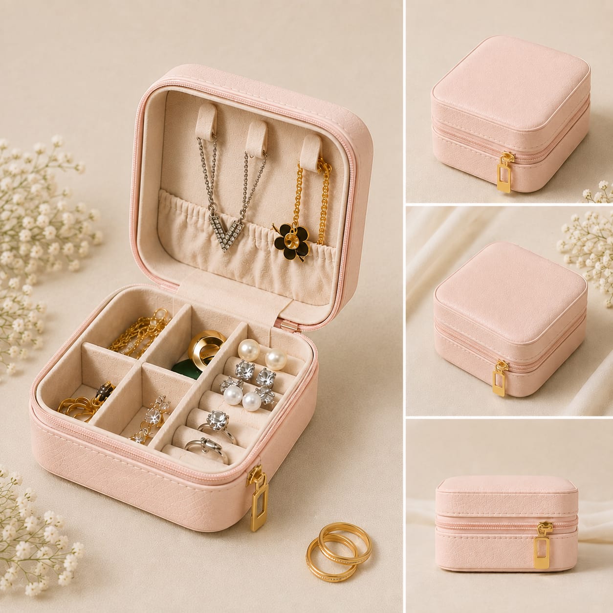 Portable Jewelry Storage Organizer Box