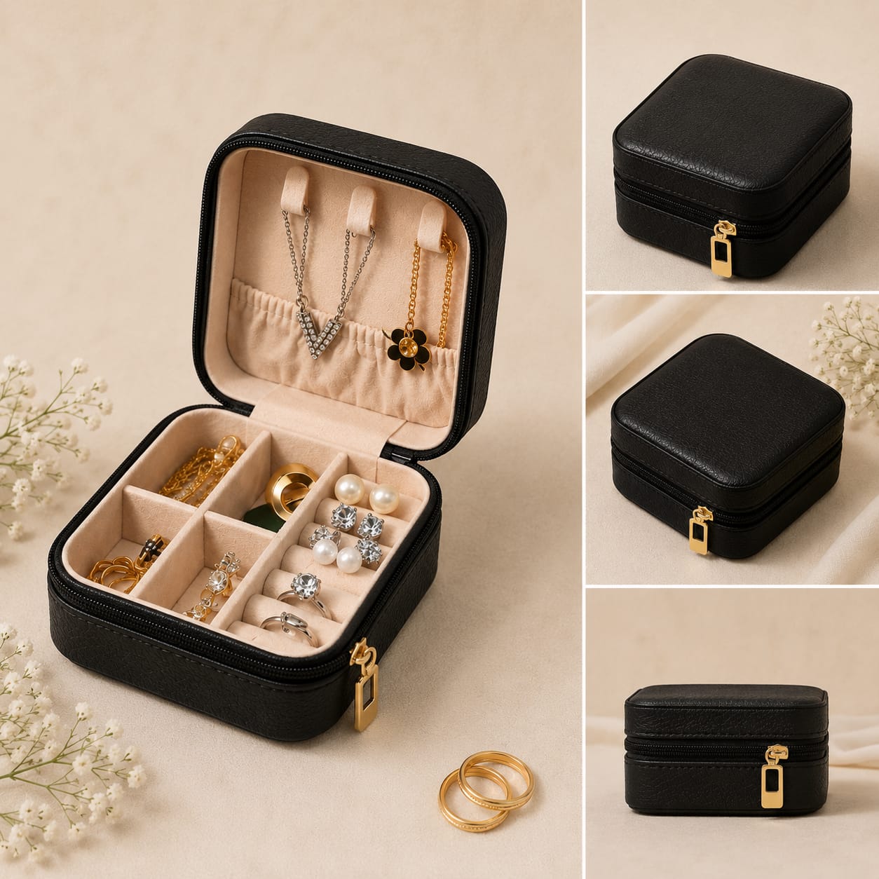 Portable Jewelry Storage Organizer Box
