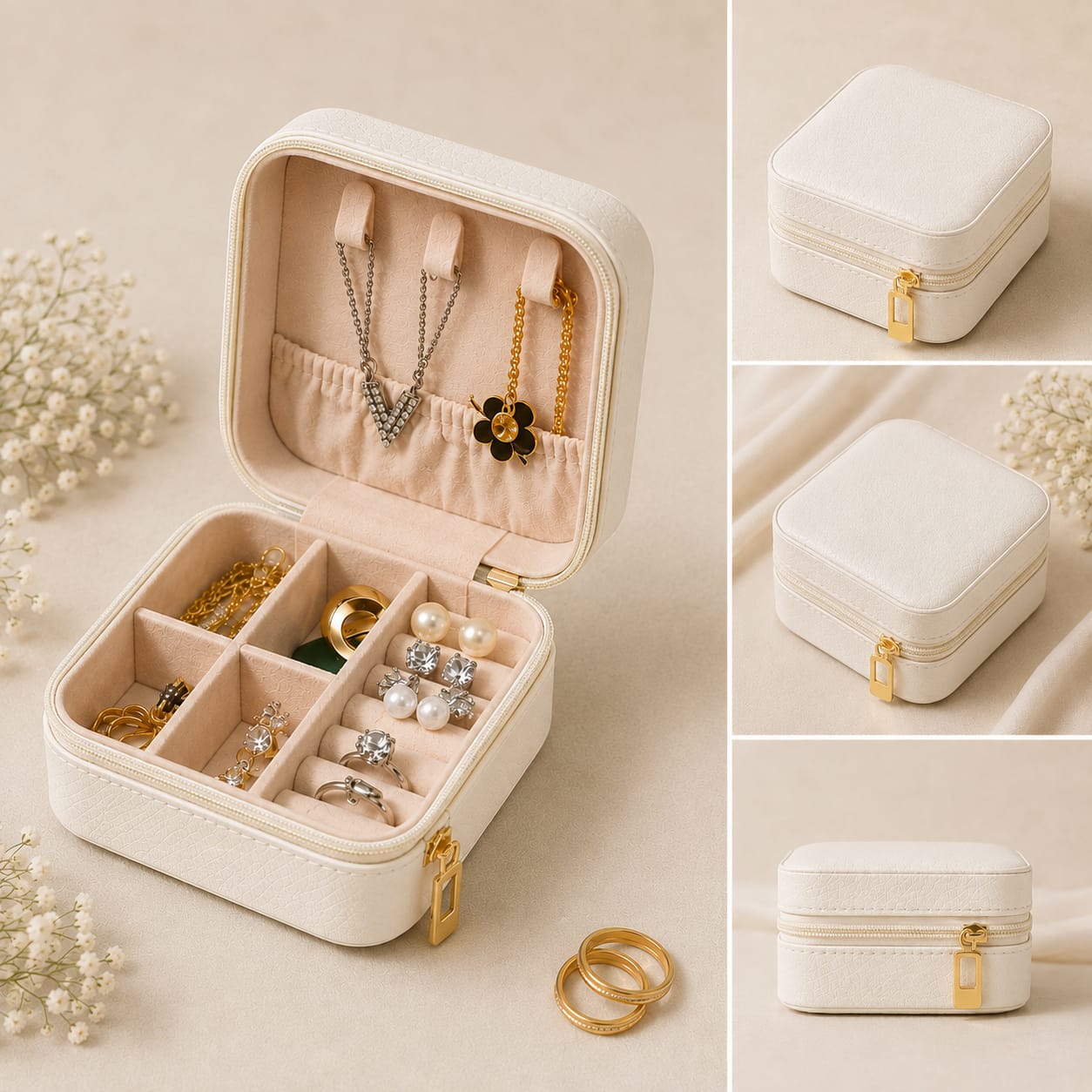 Portable Jewelry Storage Organizer Box