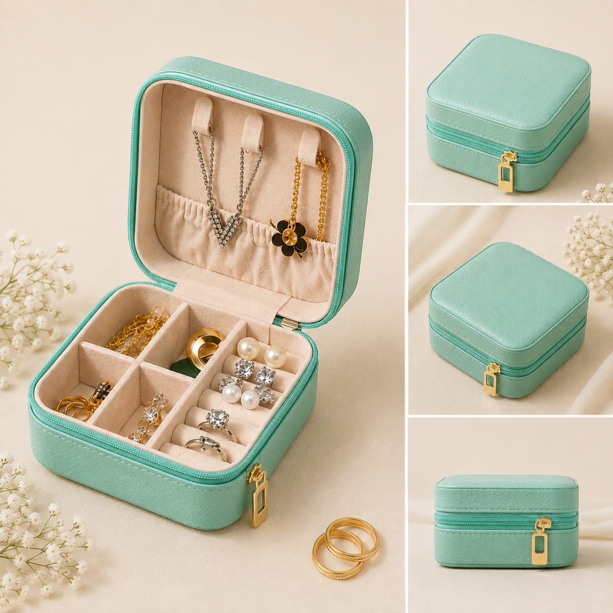 Portable Jewelry Storage Organizer Box