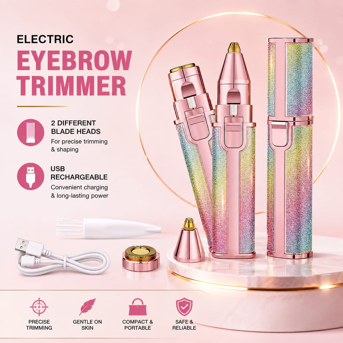 BLAWLESS HX-203A 2-in-1 Electric Eyebrow Trimmer